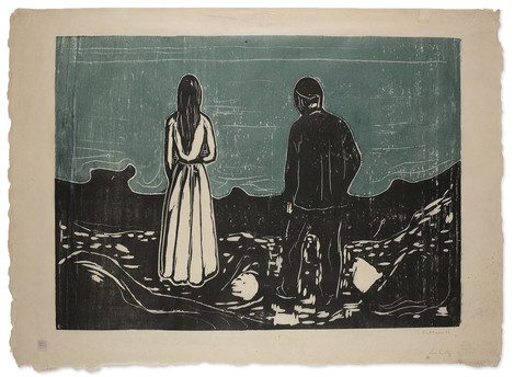 Edvard Munch, The Lonely Ones, 1899, ahşap baskı